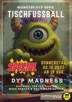 Monsterdyp Madness – Tischfussball-Turnier am Donnerstag!