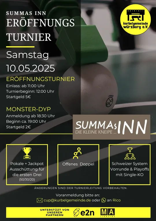 Eröffnungsturnier 10. Mai -  Wir feiern die Eröffnung des SUMMAS INN